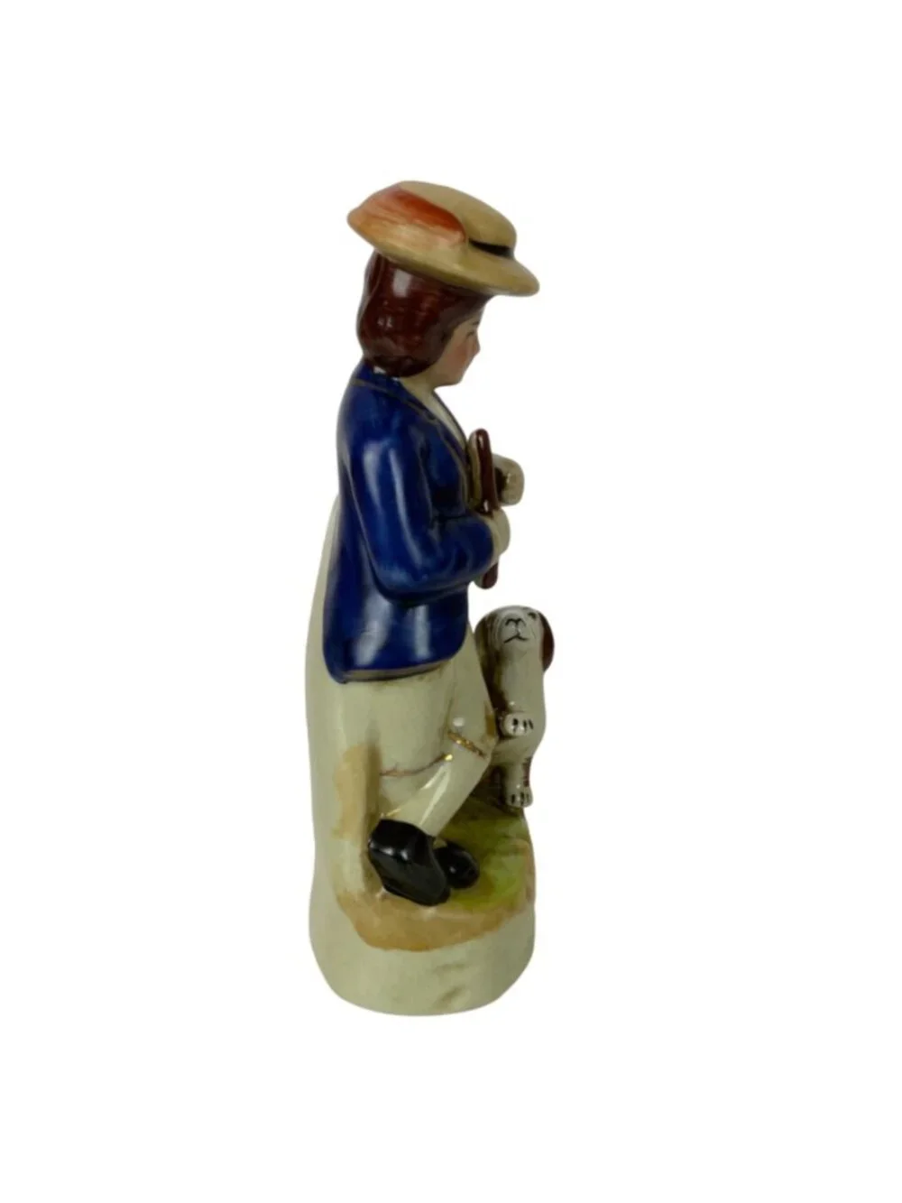 Vintage English Staffordshire Sailor and Dog Ceramic Figurine